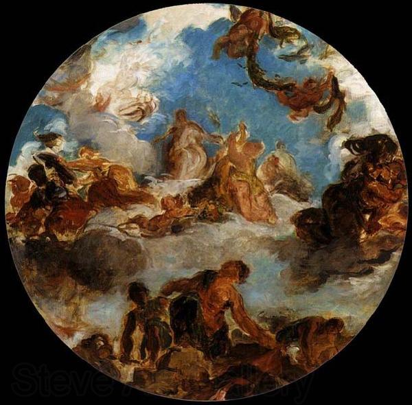 Eugene Delacroix Sketch for Peace Descends to Earth Norge oil painting art